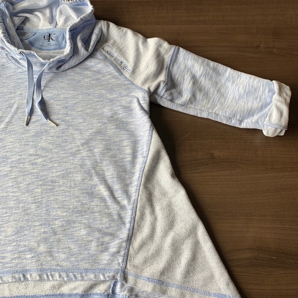 Calvin Klein blue cowl neck hi low sweater - Picture 6 of 12